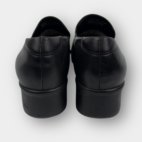 Rockport women's black leather wedge loafers slip on comfort work shoes 7.5M - Picture 5 of 8